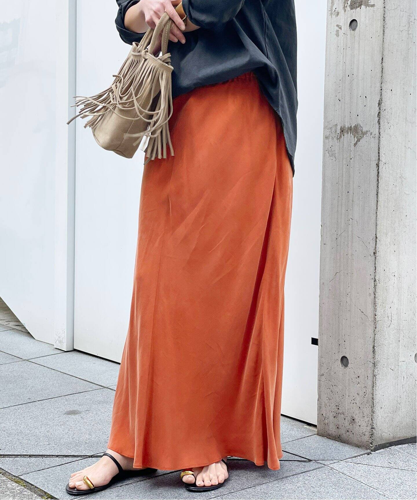 Newフィブリルキュプラスカート（ロング・マキシ丈スカート）｜AP  