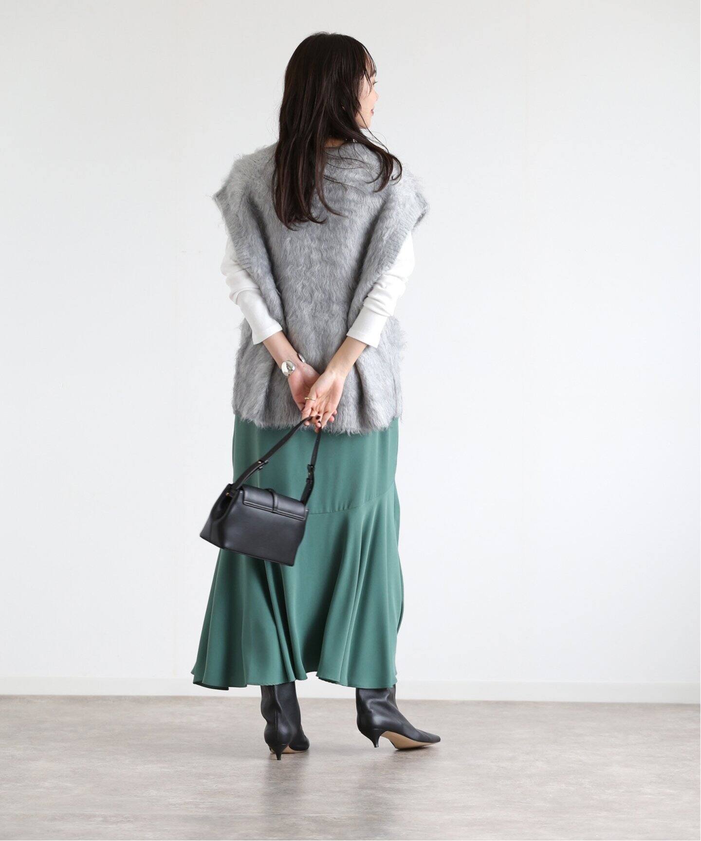マットサテンスカート（ロング・マキシ丈スカート）｜B.C STOCK