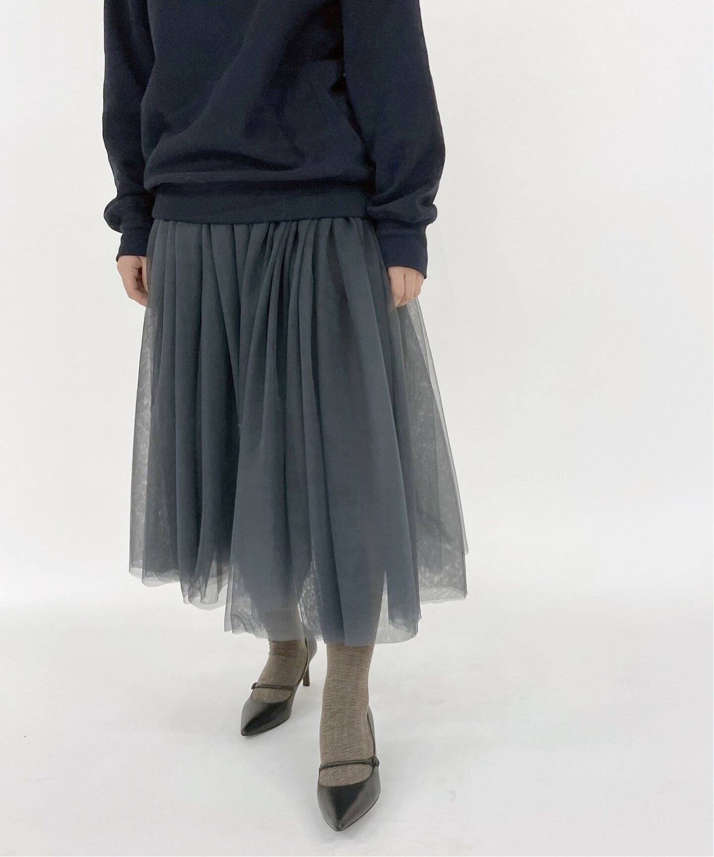 ELLIE チュールスカート くだらない GRAY 