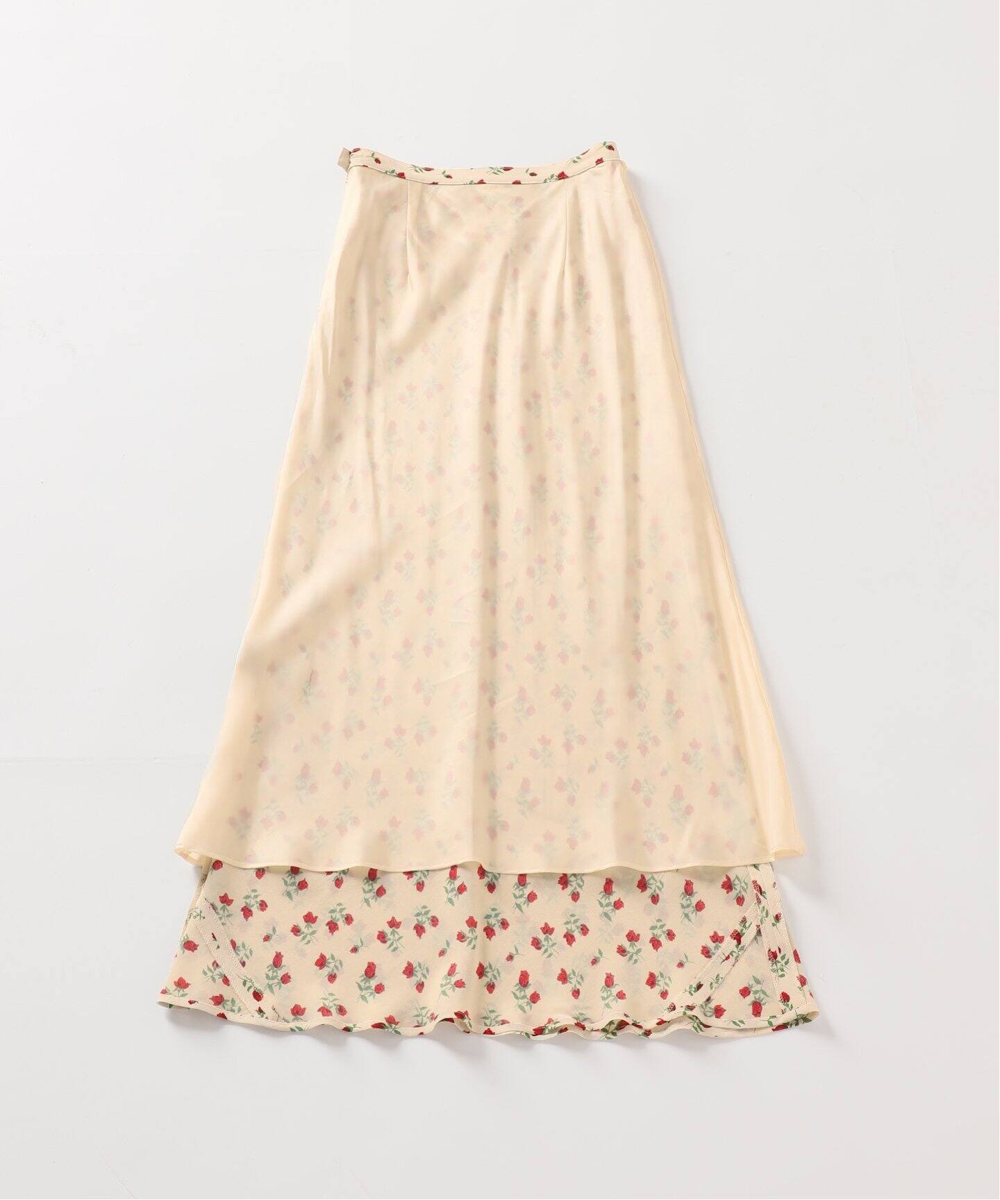 ヴィンテージフラワーシアーバイアスマキシスカート（ロング・マキシ丈  