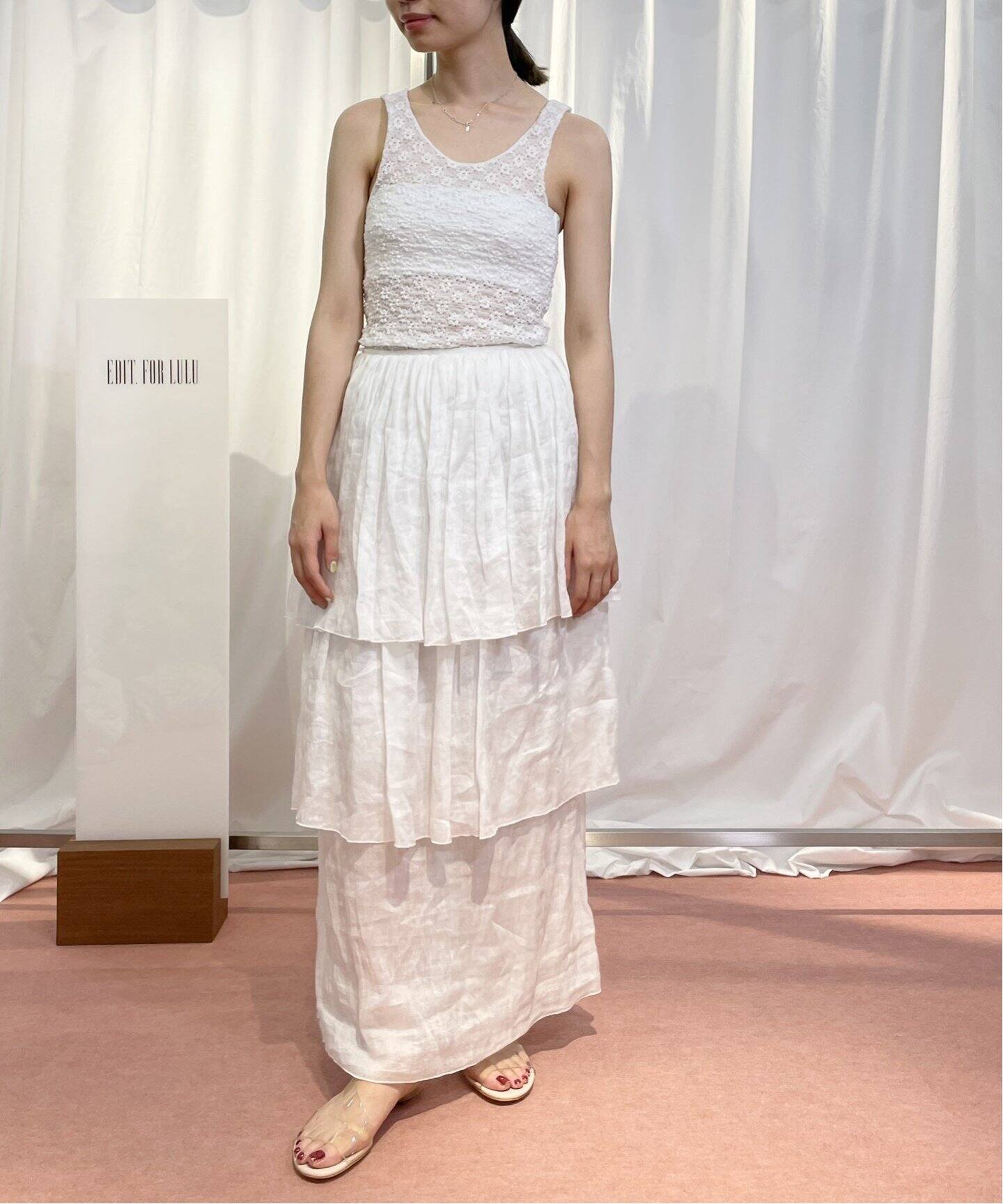 ラミーラッフル ティアードスカート（ロング・マキシ丈スカート  