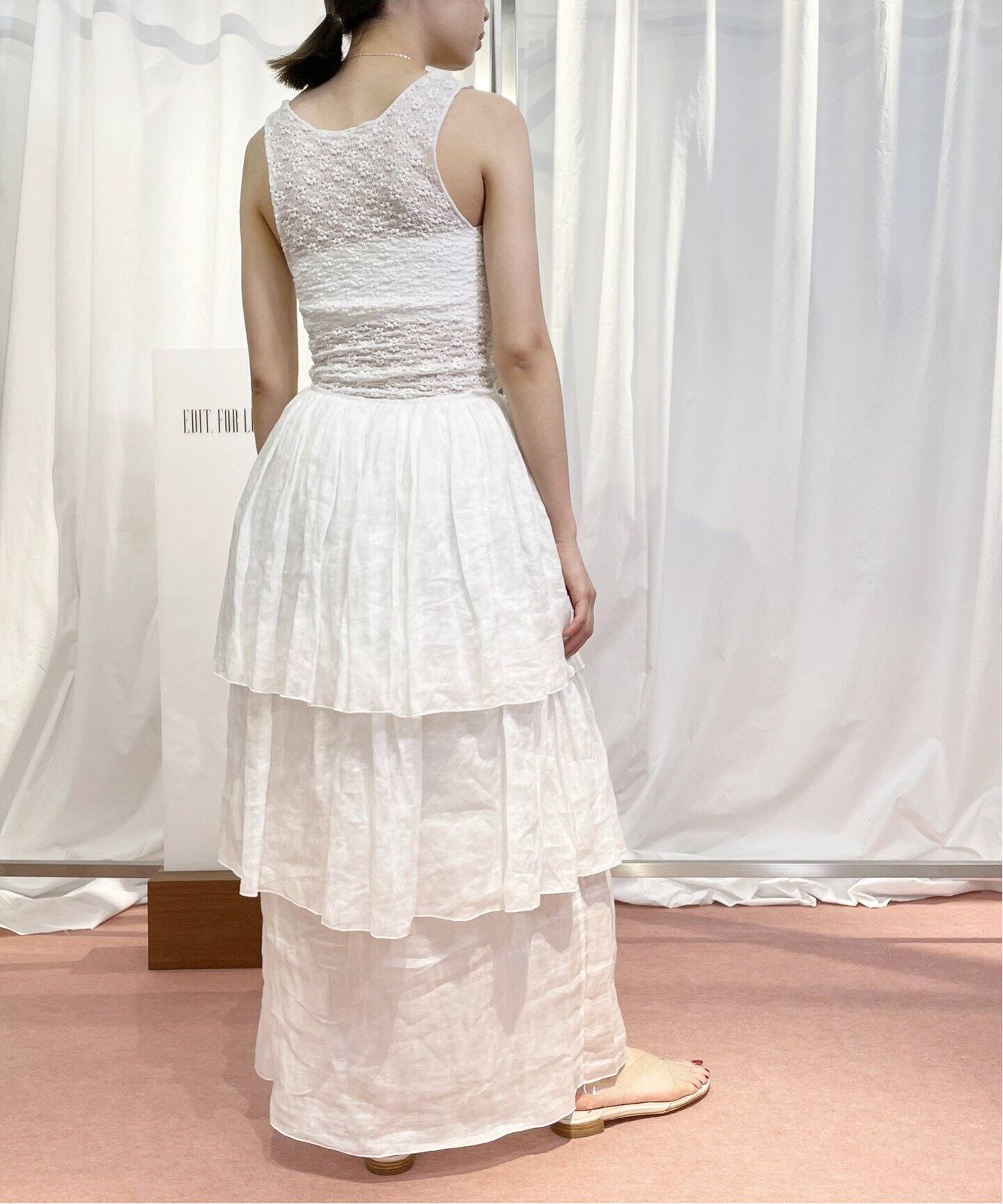 ラミーラッフル ティアードスカート（ロング・マキシ丈スカート  