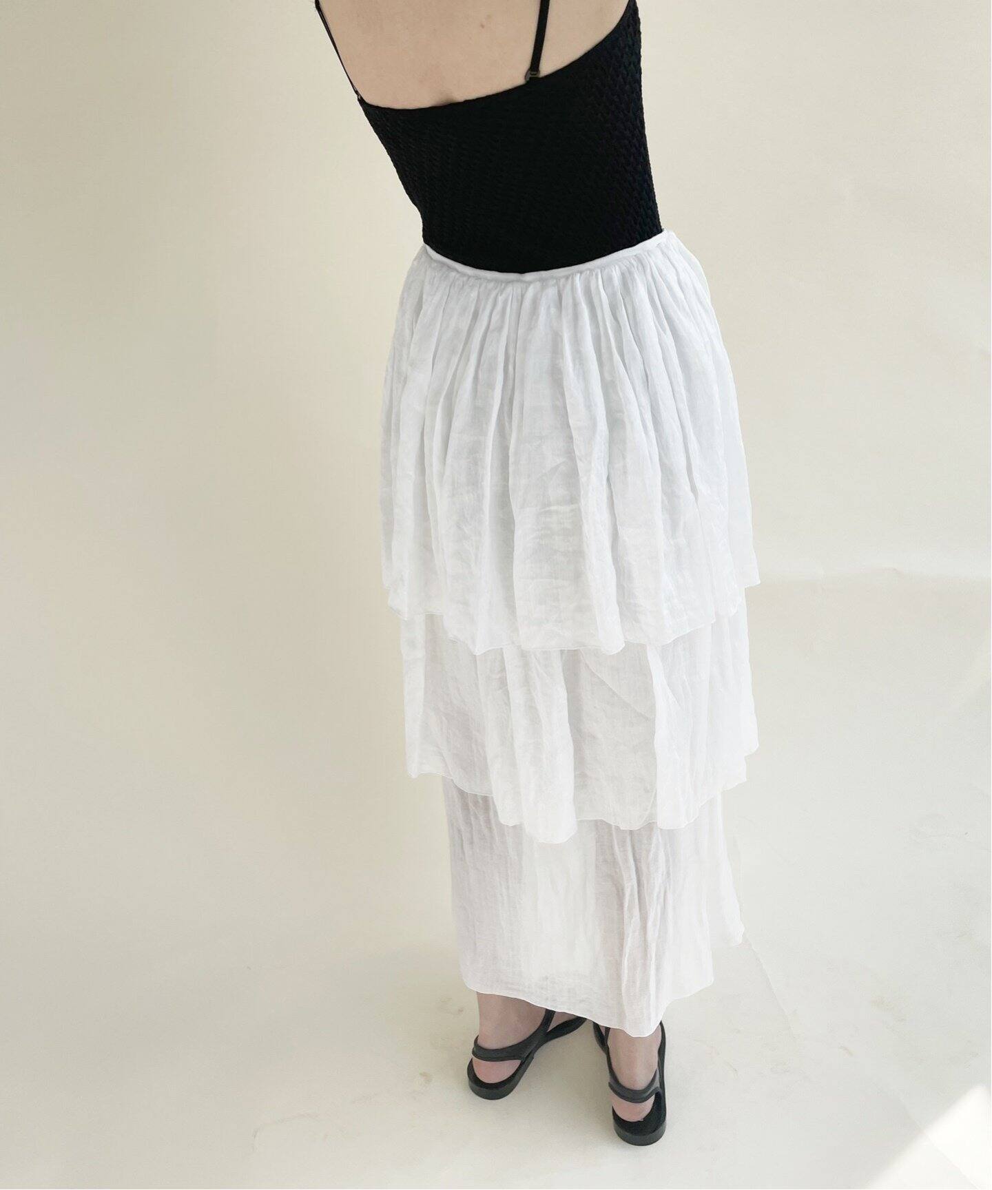 ラミーラッフル ティアードスカート（ロング・マキシ丈スカート  