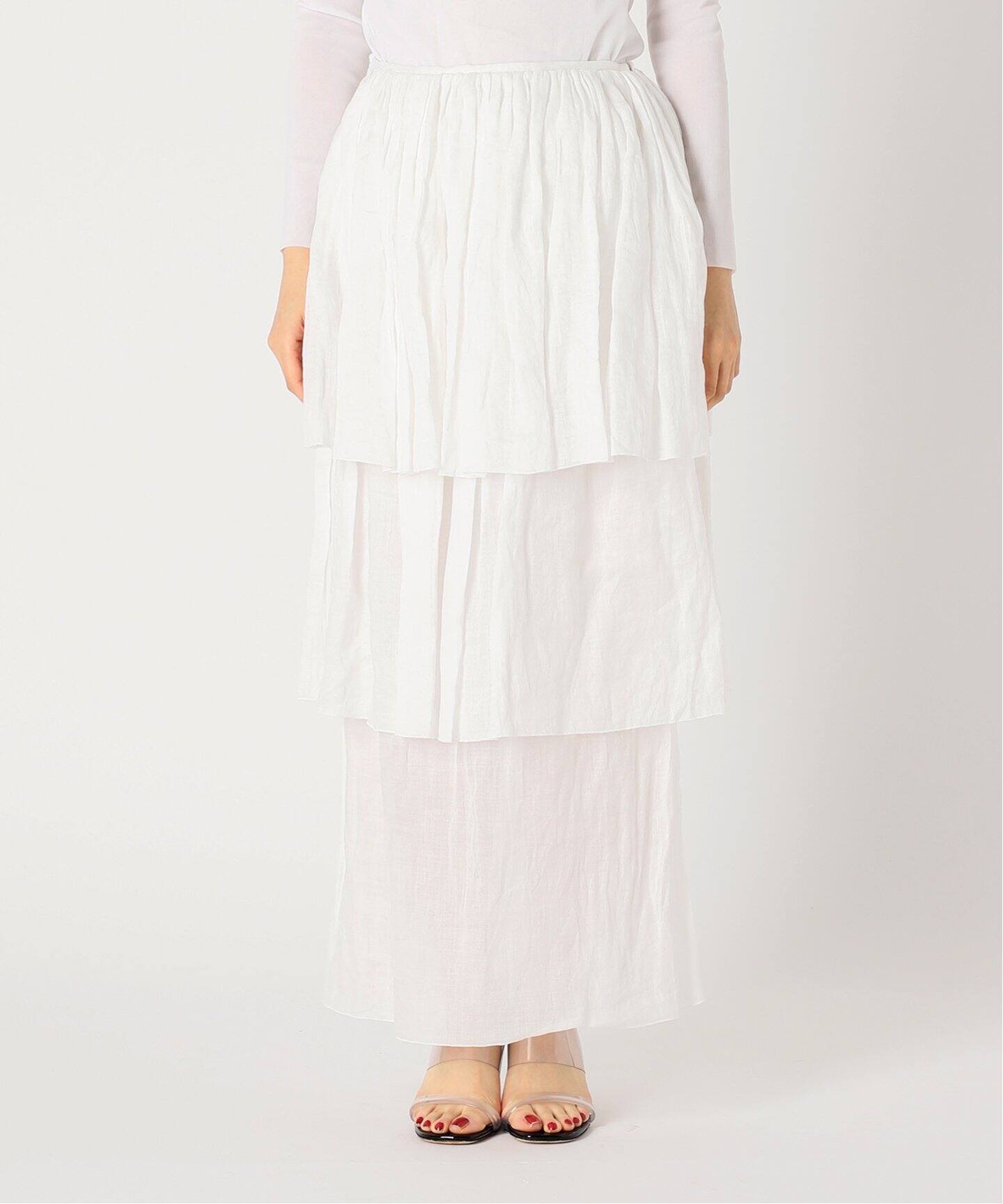 ラミーラッフル ティアードスカート（ロング・マキシ丈スカート  