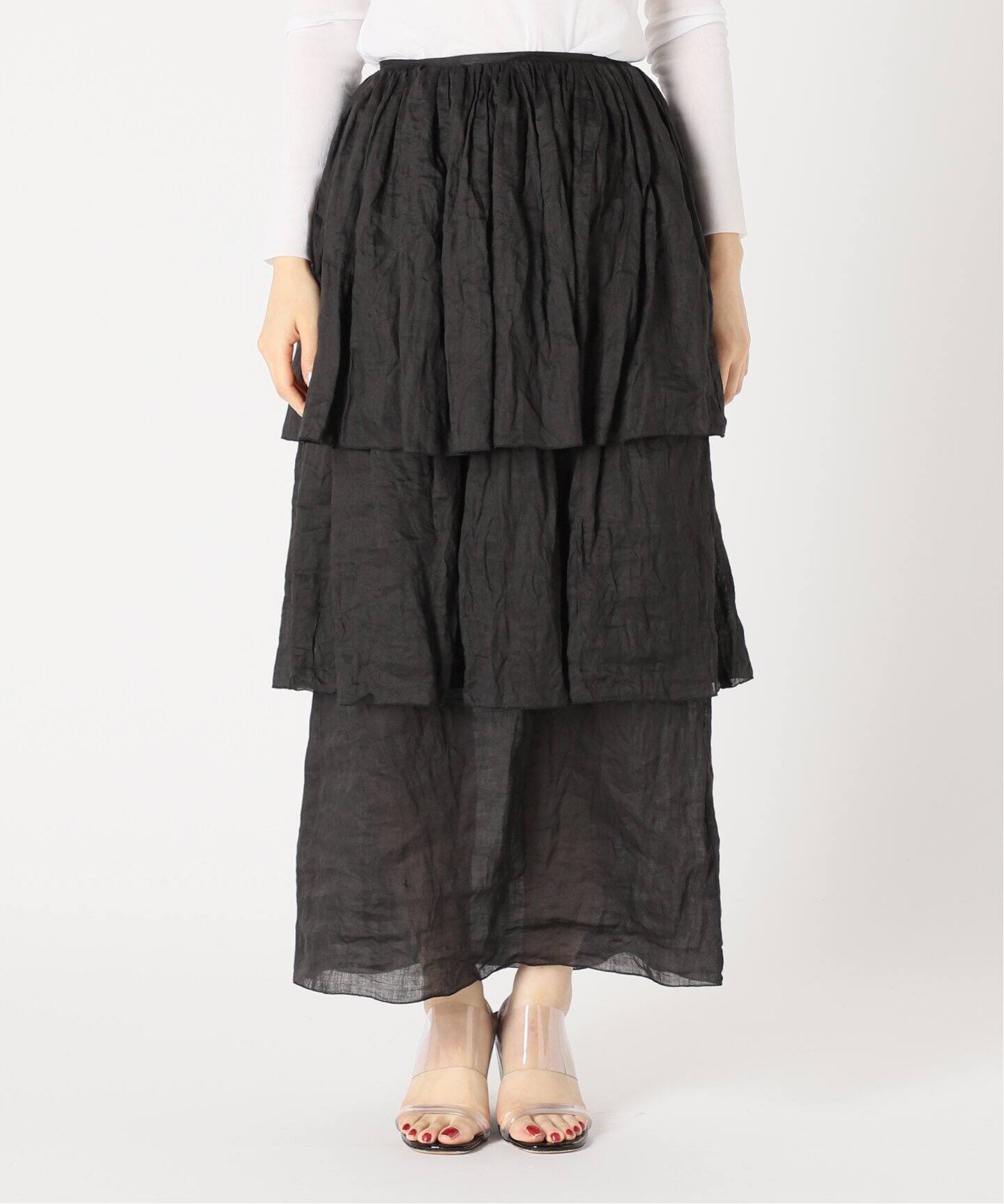 ラミーラッフル ティアードスカート（ロング・マキシ丈スカート  