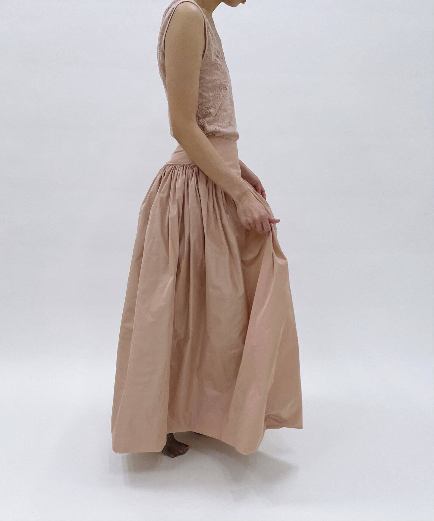 追加》タフタギャザーマキシスカート（ロング・マキシ丈スカート  