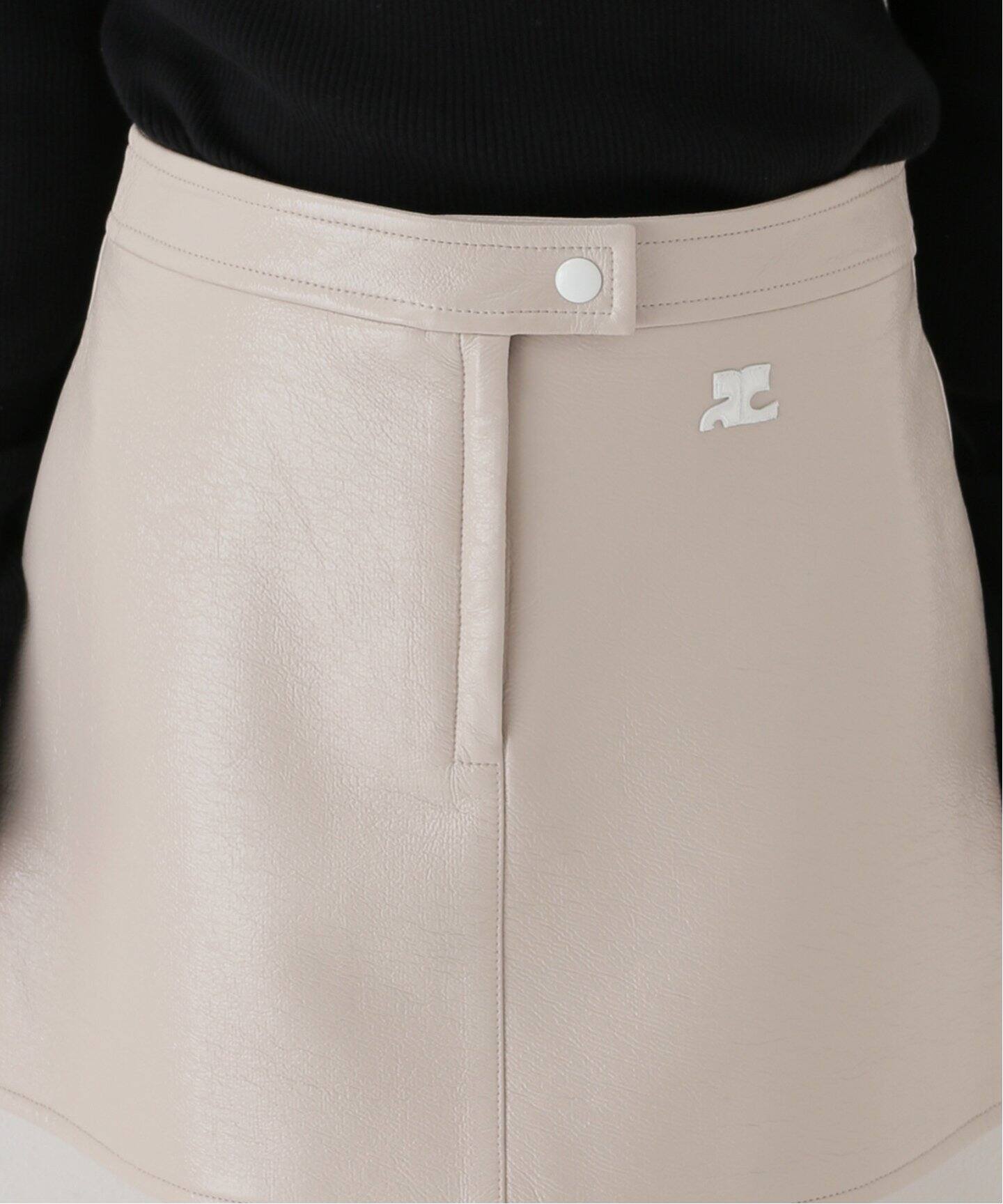 COURREGES/クレージュ】DROITE DECOUPE MILIEU JUPE（ミニスカート  