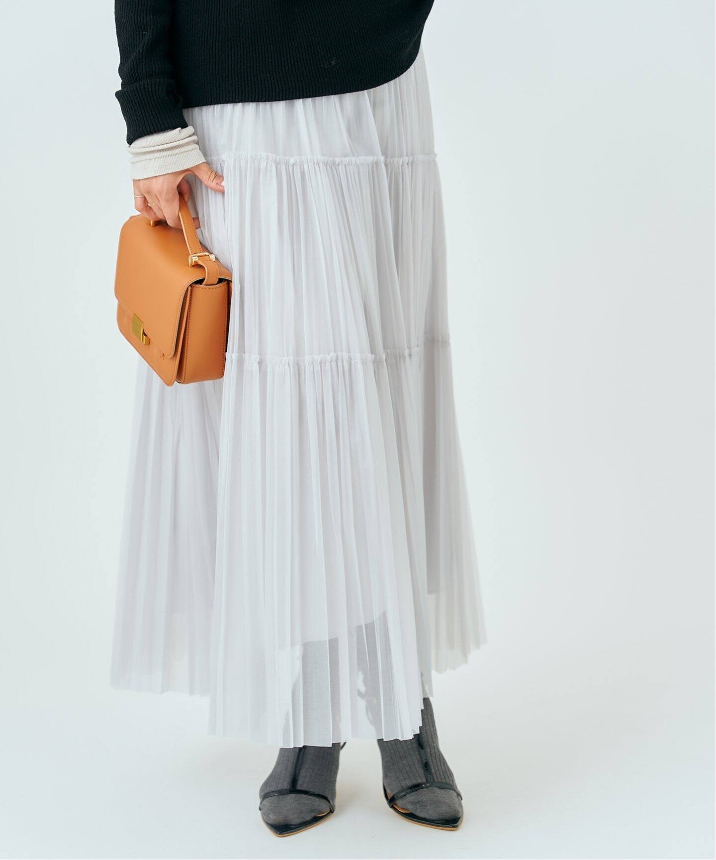 シアーティアードプリーツスカート（ロング・マキシ丈スカート）｜IENA  