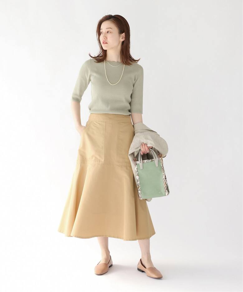 T/Cグログランデザイントラペーズスカート（ロング・マキシ丈スカート  