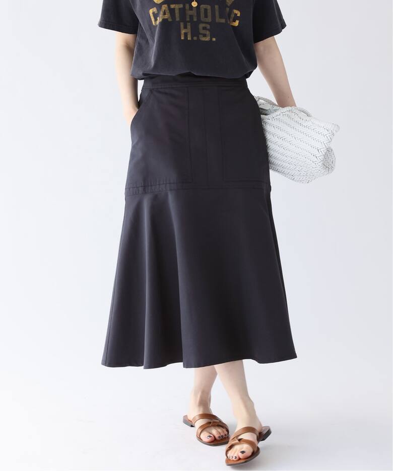 T/Cグログランデザイントラペーズスカート（ロング・マキシ丈スカート  