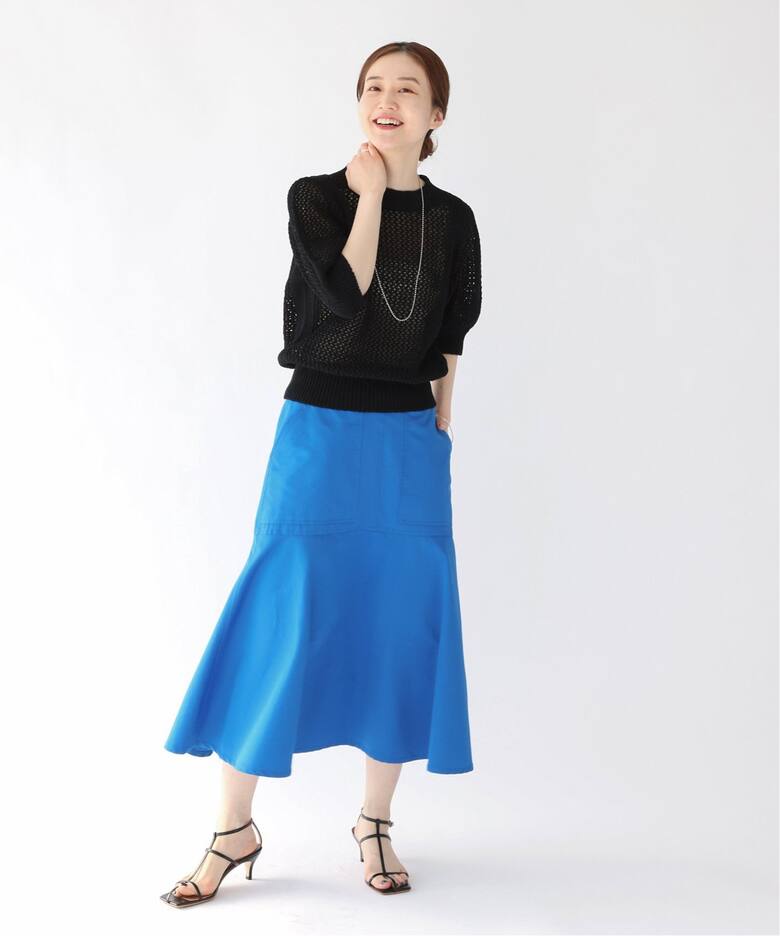 T/Cグログランデザイントラペーズスカート（ロング・マキシ丈スカート  