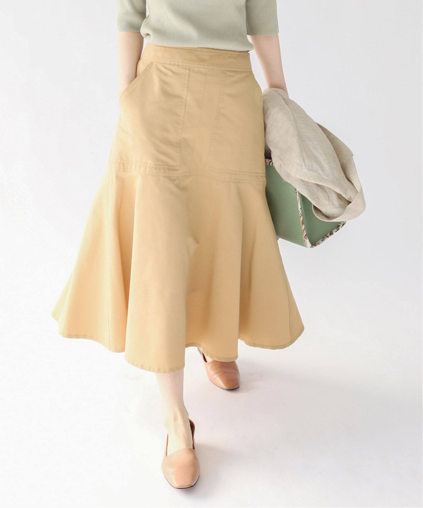 T/Cグログランデザイントラペーズスカート（ロング・マキシ丈スカート  