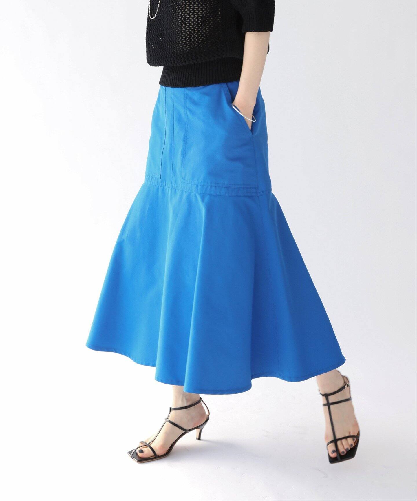 T/Cグログランデザイントラペーズスカート（ロング・マキシ丈スカート  