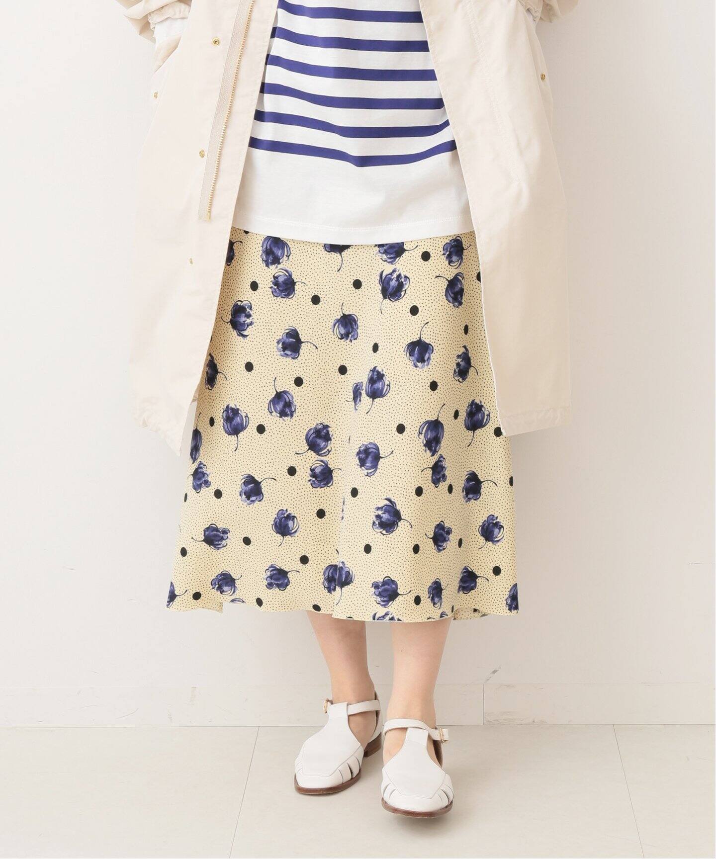 ドットフラワーバイヤススカート◇（その他スカート）｜IENA（イエナ  