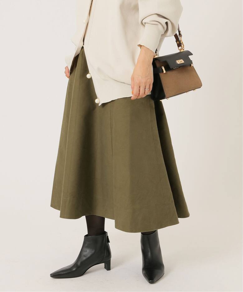 IENA 水平 2018SS 完売 コンパクトサテントラペーズスカート(パープル) 