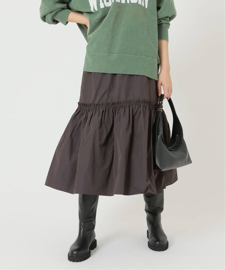 メモリータフタ ギャザーティアードスカート（その他スカート）｜IENA  