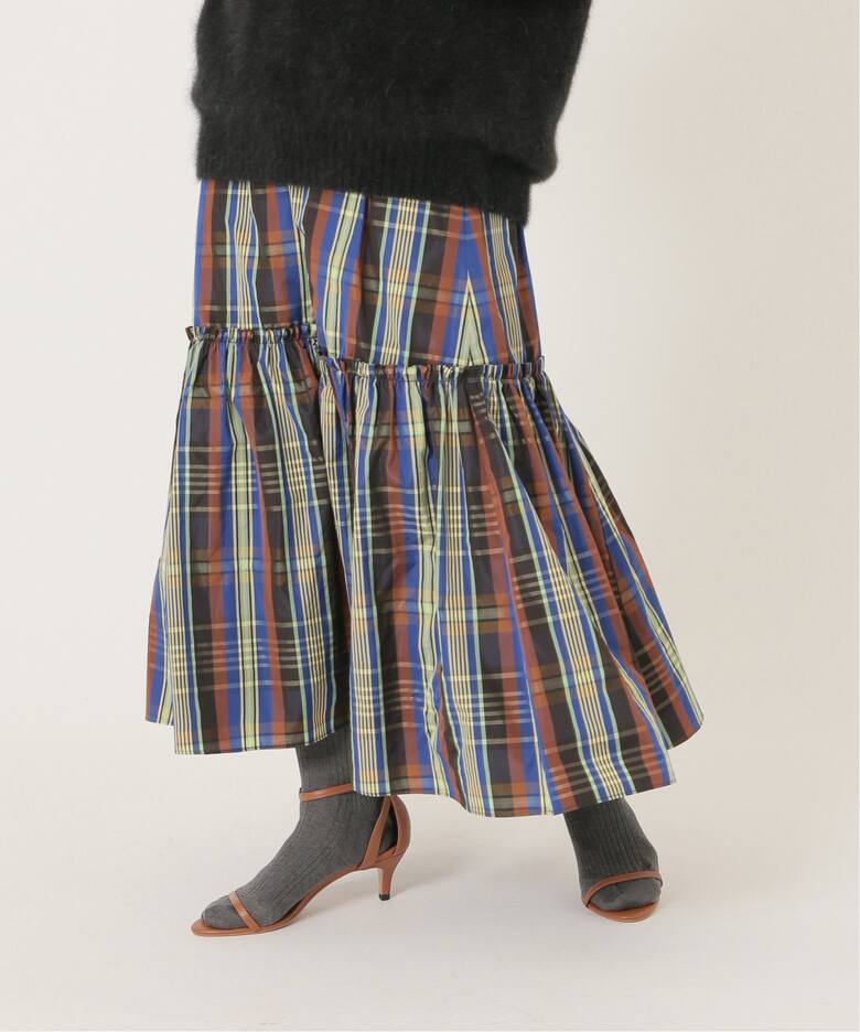 メモリータフタ ギャザーティアードスカート（その他スカート）｜IENA  