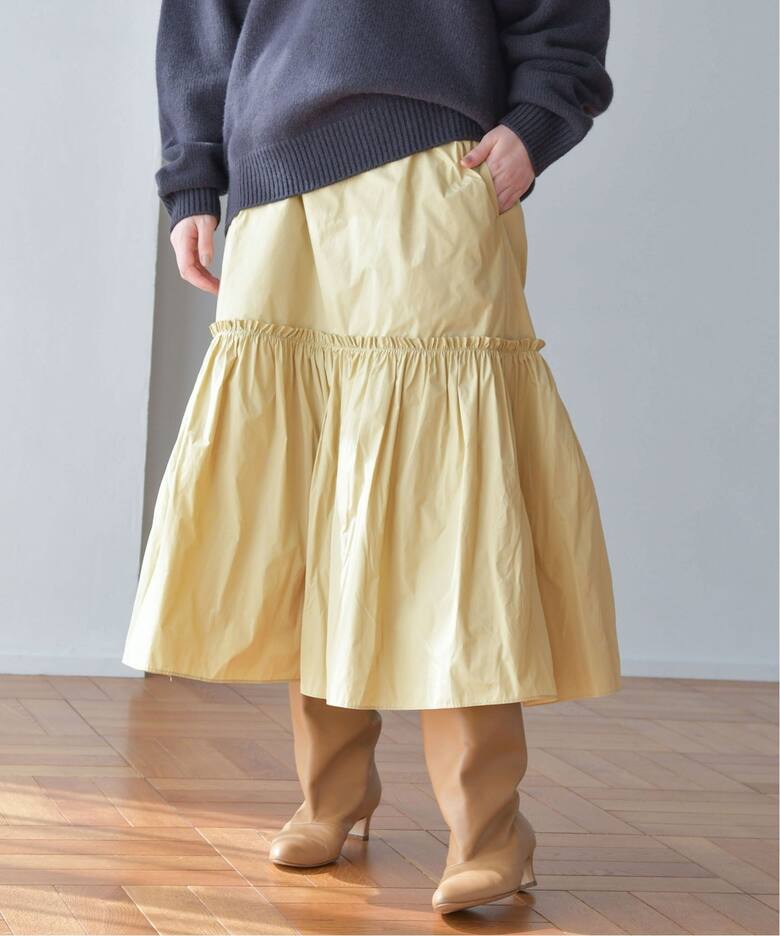 メモリータフタ ギャザーティアードスカート（その他スカート）｜IENA  