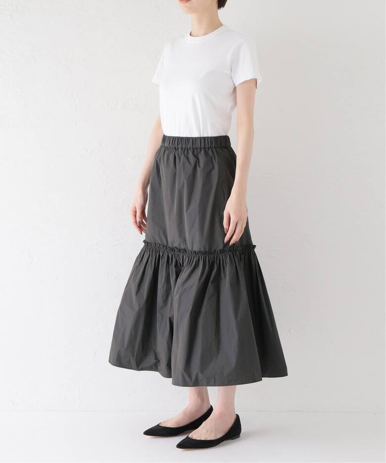 メモリータフタ ギャザーティアードスカート（その他スカート）｜IENA  