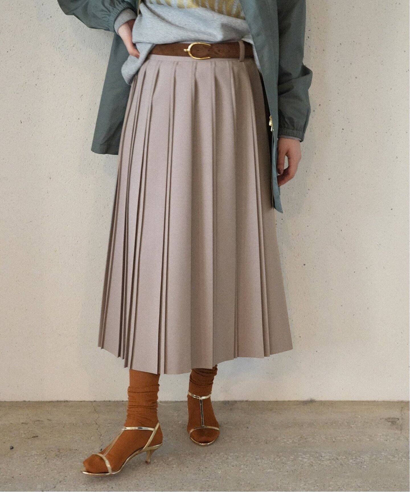 追加》ベルトプリーツスカート（ロング・マキシ丈スカート）｜IENA  