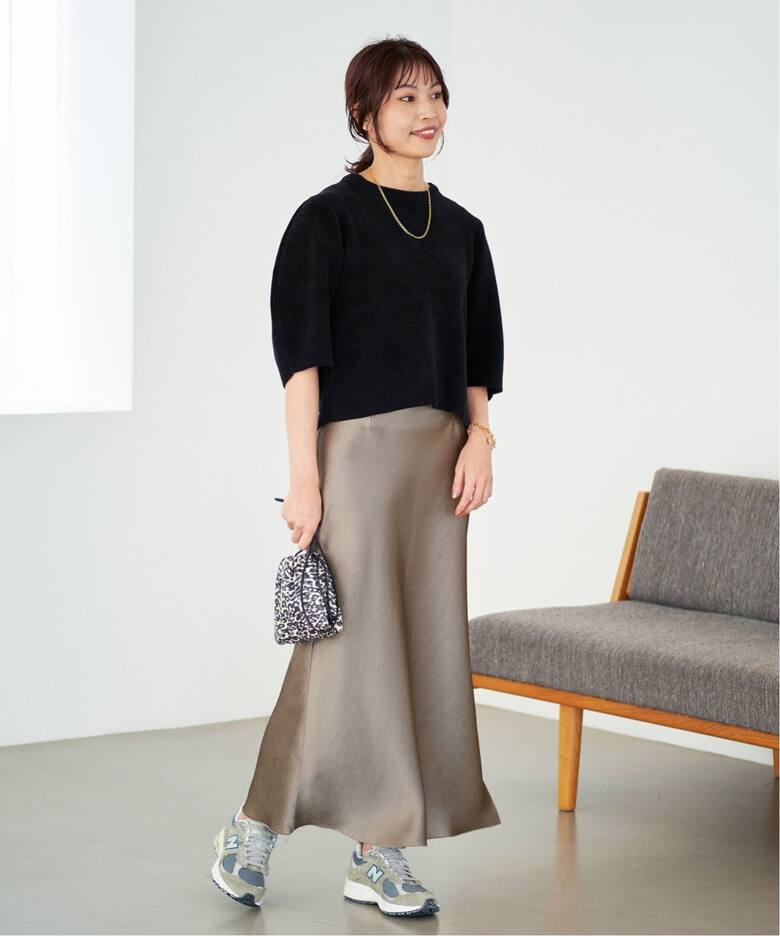 追加》ダブルサテンスカート（ロング・マキシ丈スカート）｜IENA  