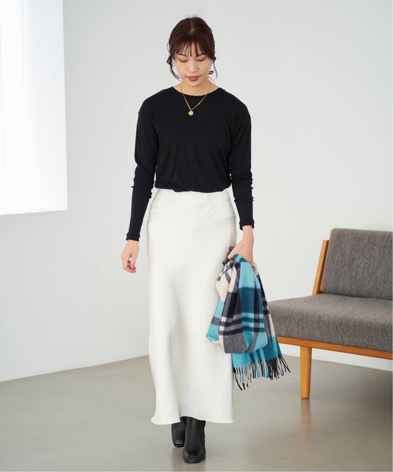 追加》ダブルサテンスカート（ロング・マキシ丈スカート）｜IENA  