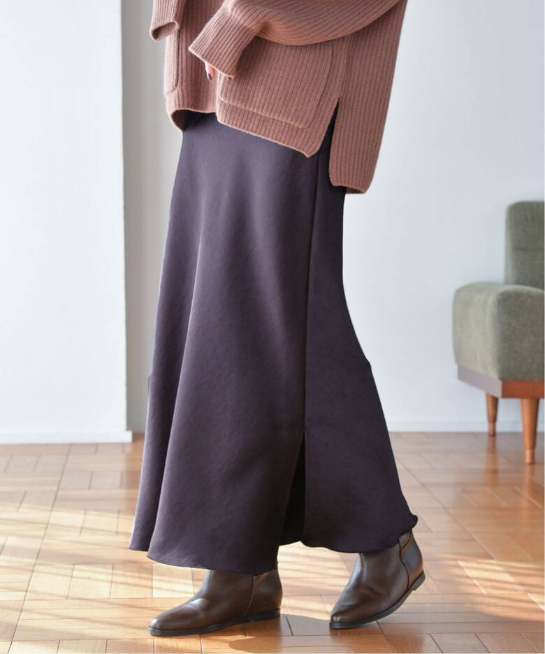 追加》ダブルサテンスカート（ロング・マキシ丈スカート）｜IENA  