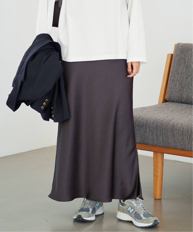 追加》ダブルサテンスカート（ロング・マキシ丈スカート）｜IENA  