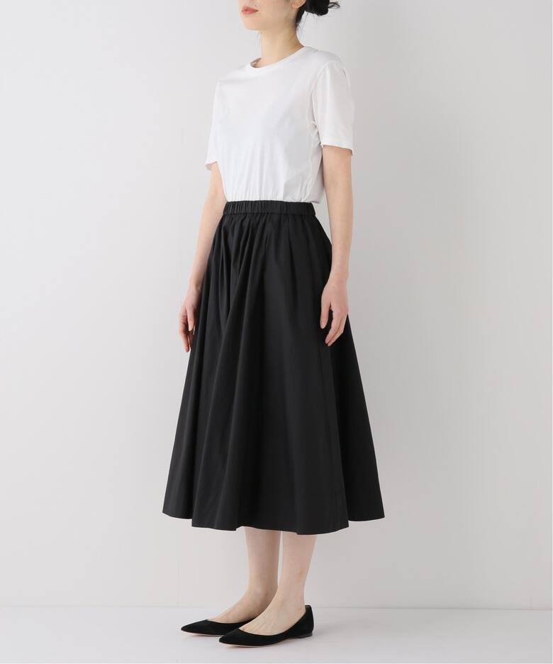 追加》タイプライタータックギャザースカート（ロング・マキシ丈  