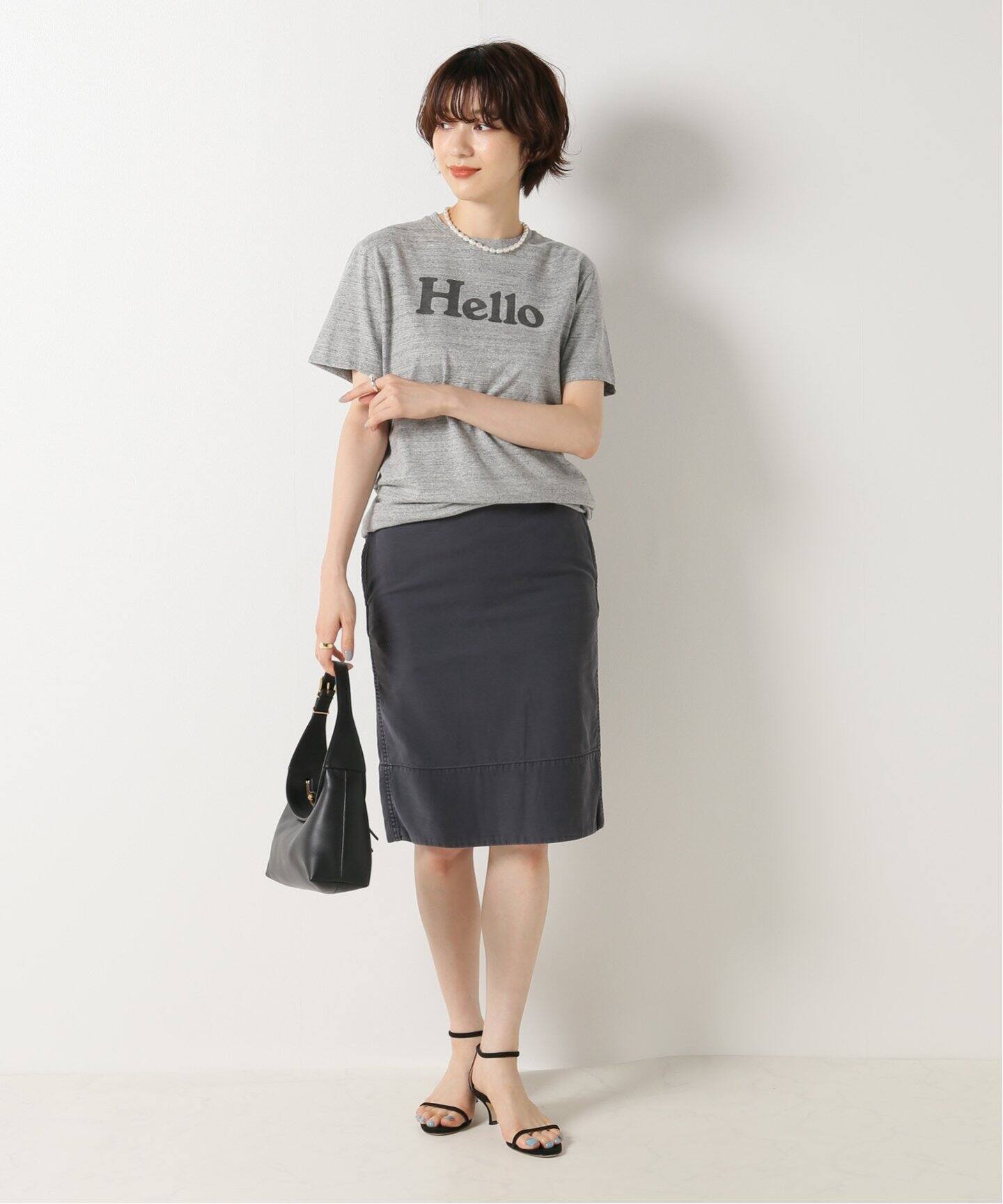 MADISONBLUE/マディソンブルー】SOFIE BACK SATINタイトスカート（ひざ  