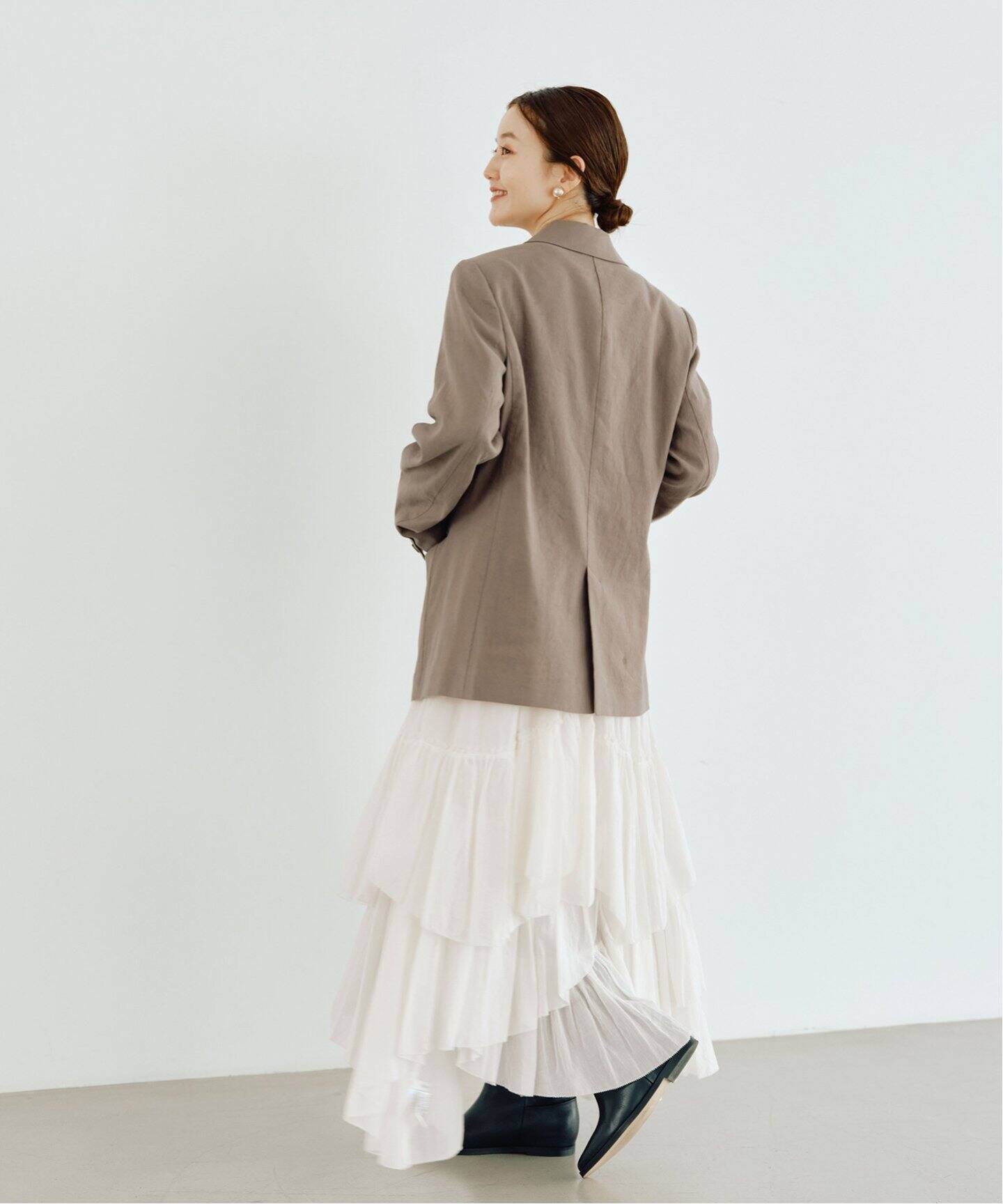 CASA FLINE/カーサフライン】コットン ティアード スカート（ロング  