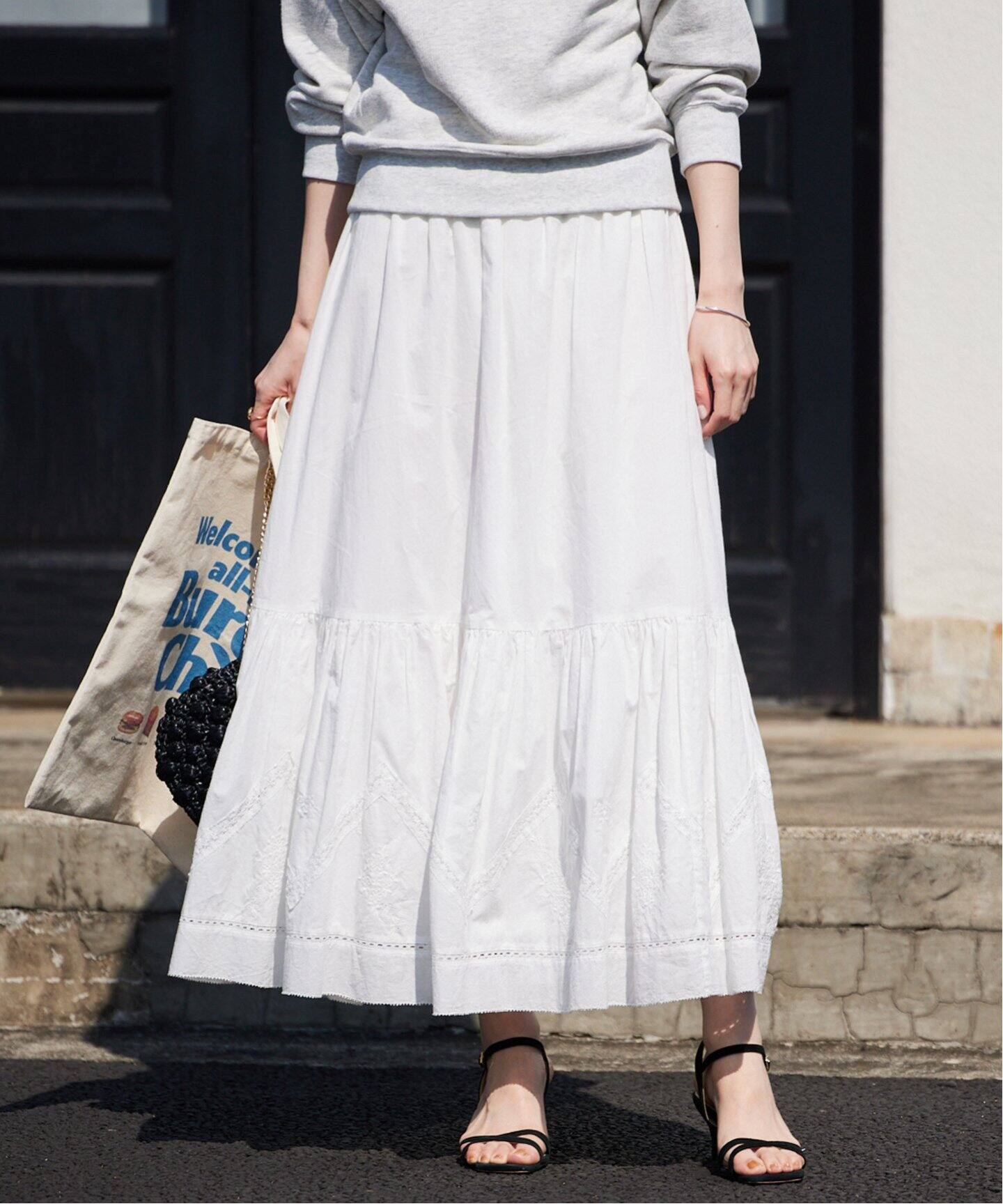 追加》コットン レースギャザースカート（その他スカート）｜SLOBE  