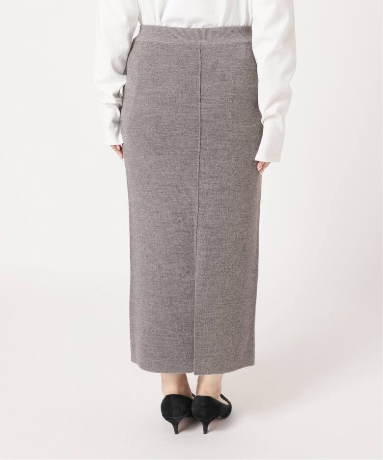 ウォッシャブルウールニットスカート（ロング・マキシ丈スカート  