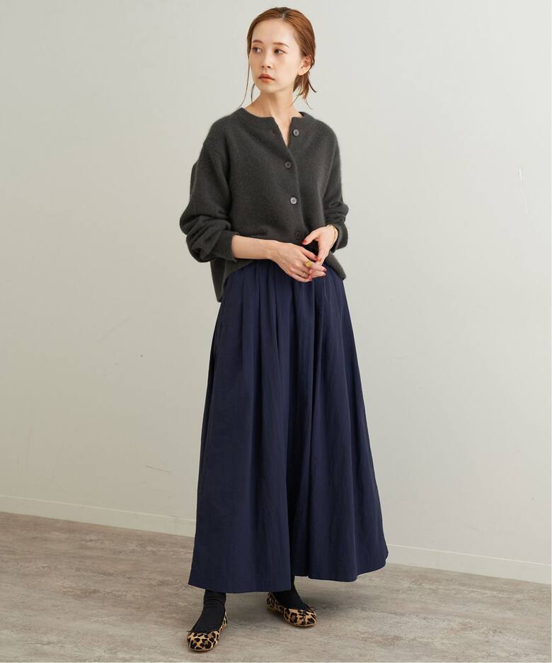 ナイロンタフタロングタックスカート（ロング・マキシ丈スカート  