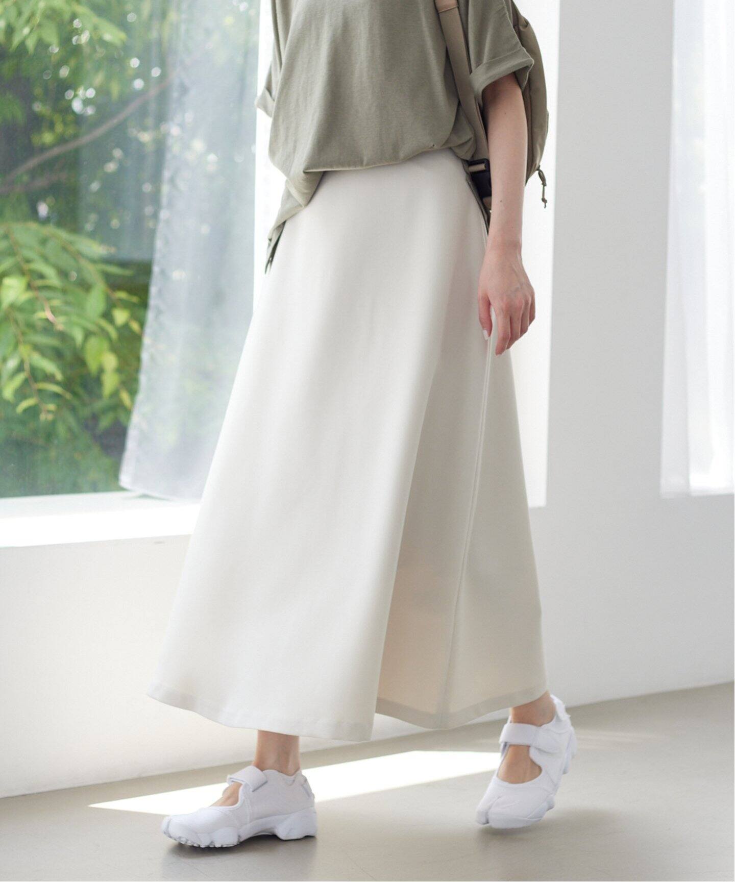 WEB限定》ダブルクロスフレアスカート◇（ロング・マキシ丈スカート  