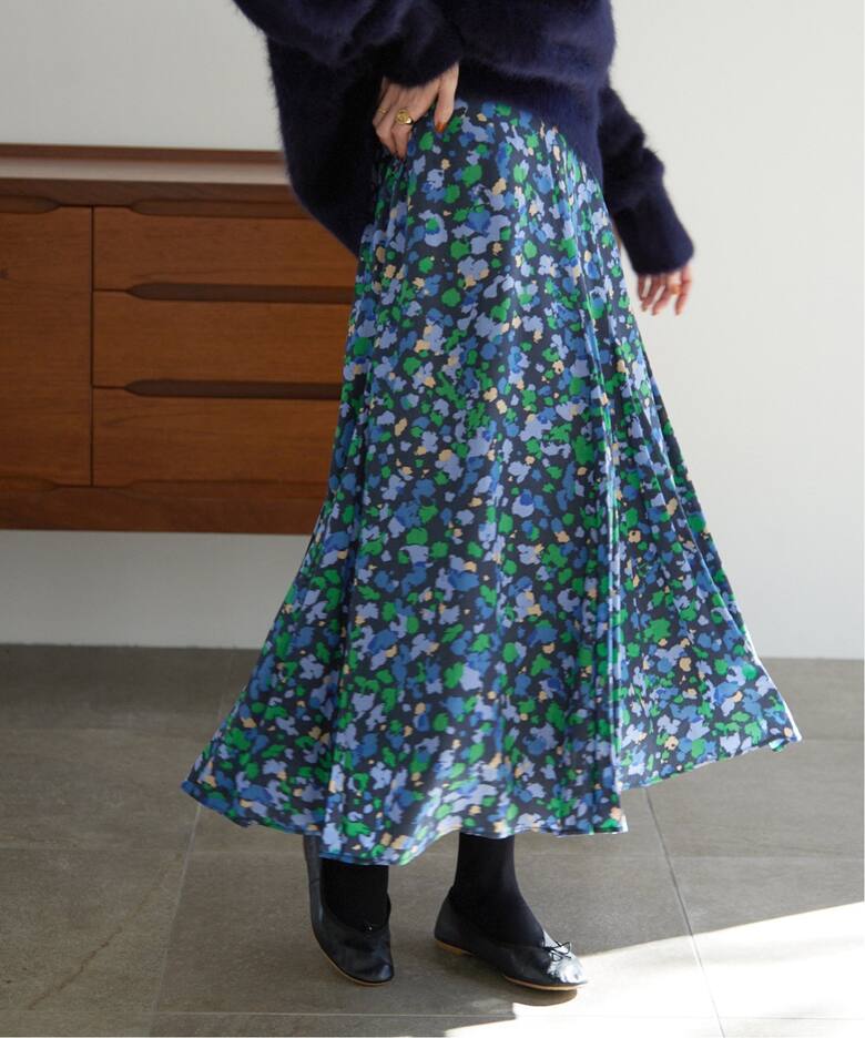 プリントゴアフレアスカート（ロング・マキシ丈スカート）｜SLOBE IENA  