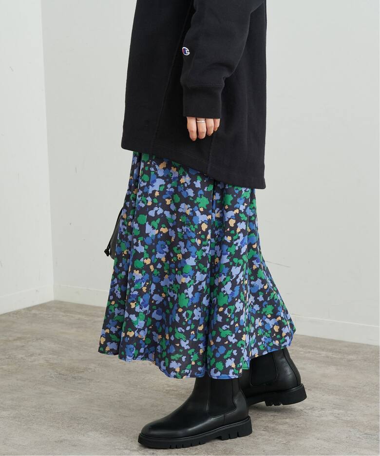 CARVEN スネークプリント Aラインスカート （プリントゴアフレア  