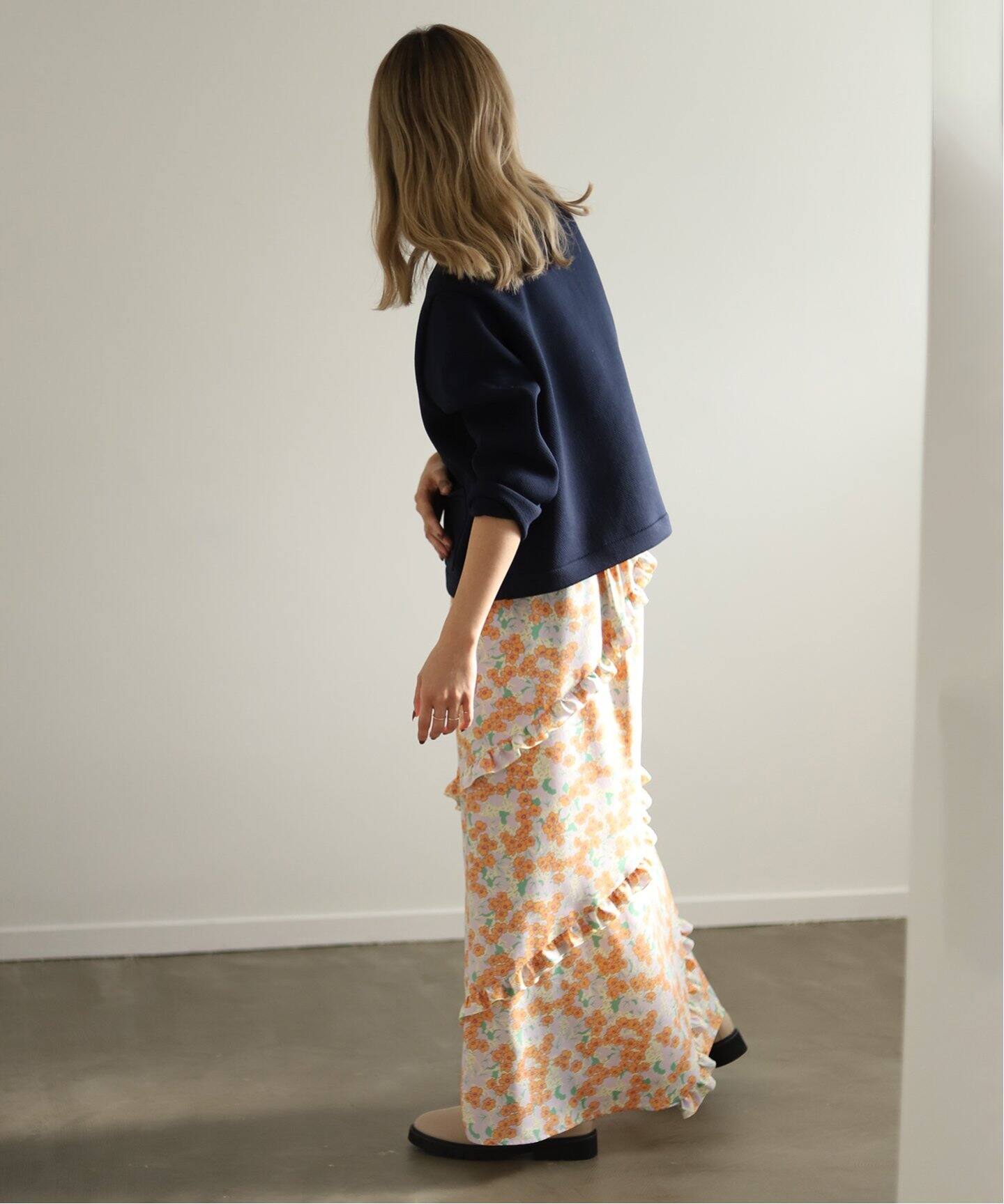 レトロフラワースカート◇（ロング・マキシ丈スカート）｜SLOBE IENA  