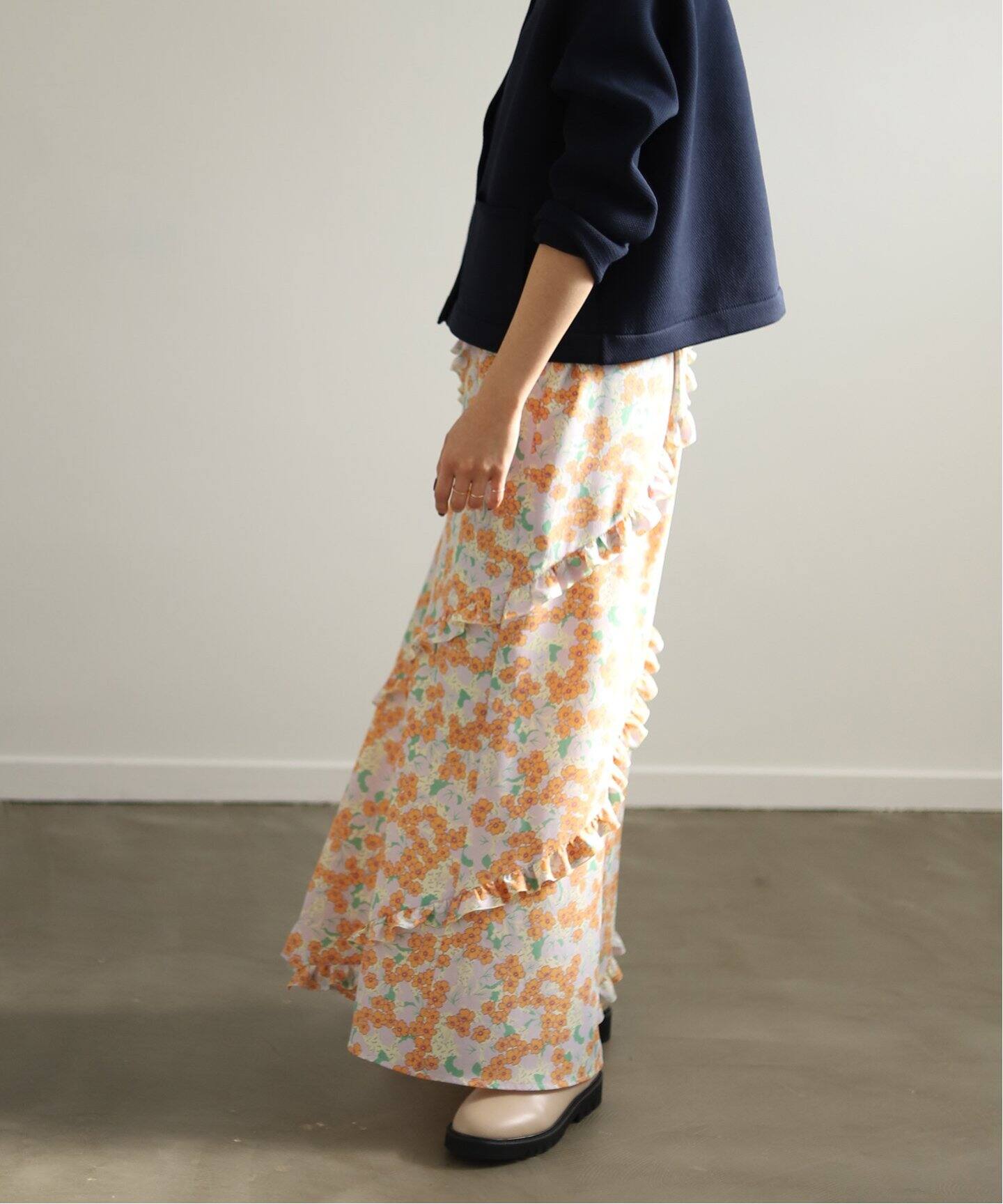 レトロフラワースカート◇（ロング・マキシ丈スカート）｜SLOBE IENA  