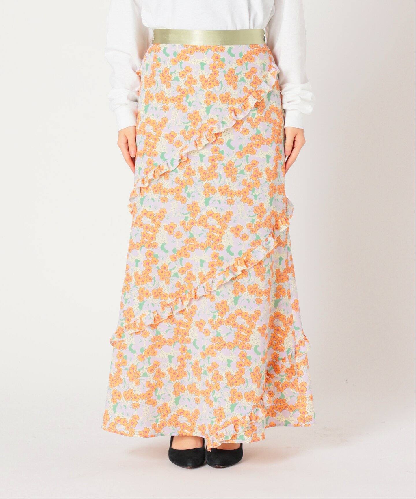レトロフラワースカート◇（ロング・マキシ丈スカート）｜SLOBE IENA  
