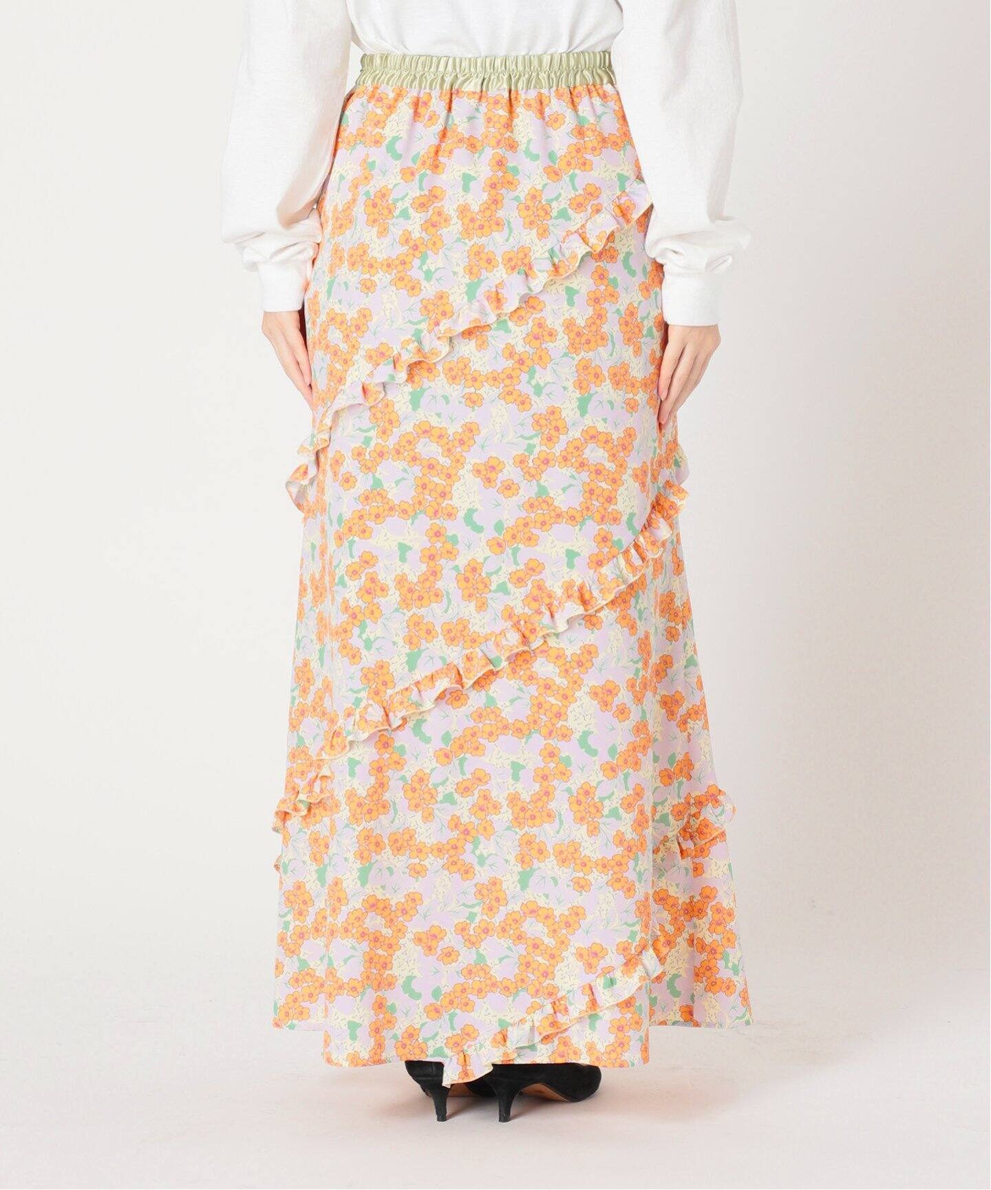 レトロフラワースカート◇（ロング・マキシ丈スカート）｜SLOBE IENA  