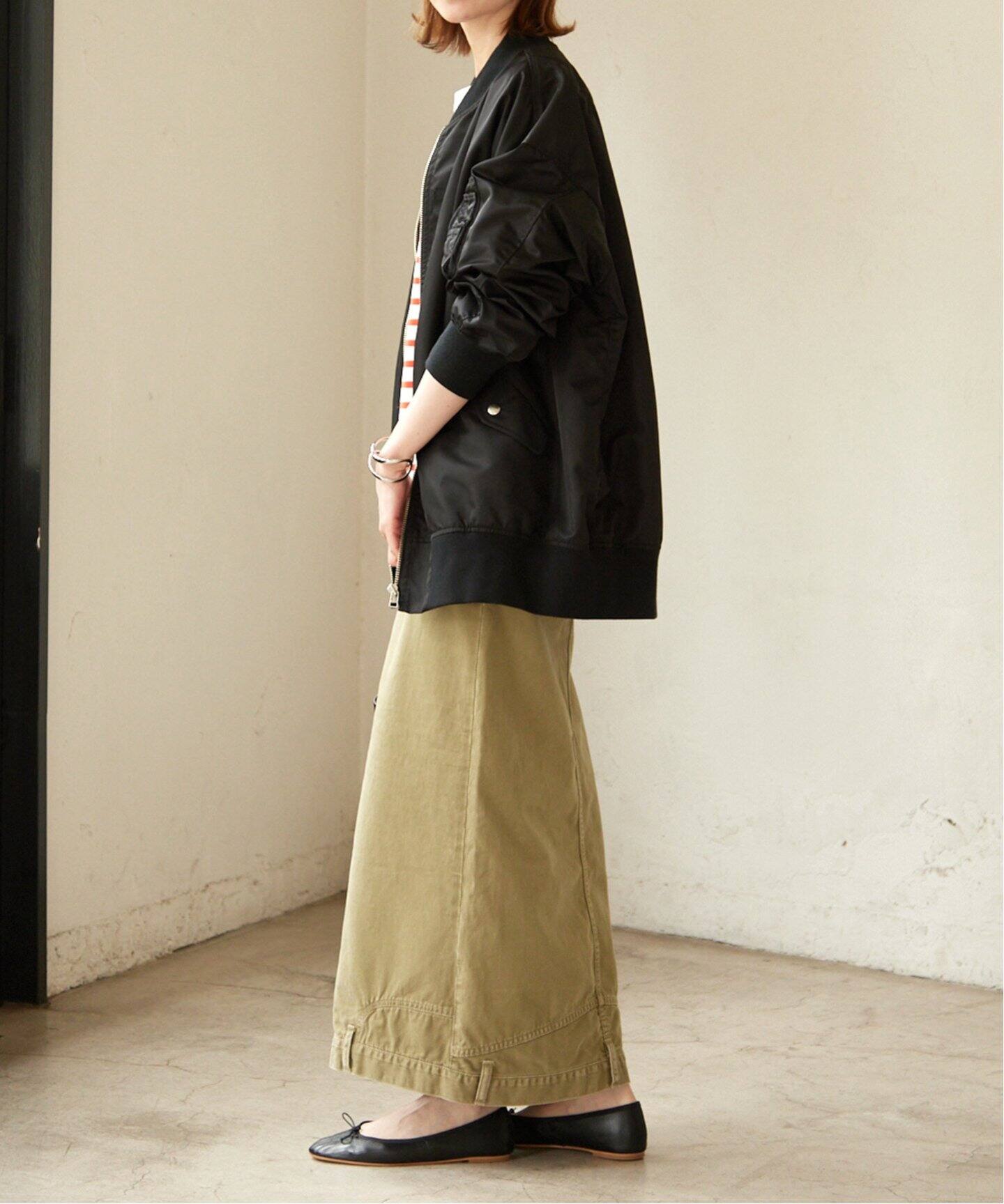 MEYAME / メヤメ】UPSIDE-DOWN ロングスカート（ロング・マキシ丈  