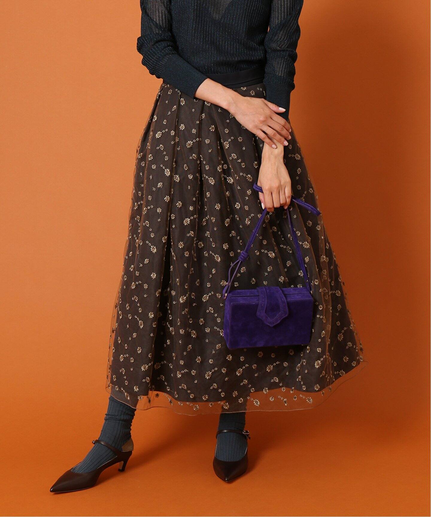 IENA LA BOUCLE チュール刺繍 タックスカート（その他スカート）｜IENA 