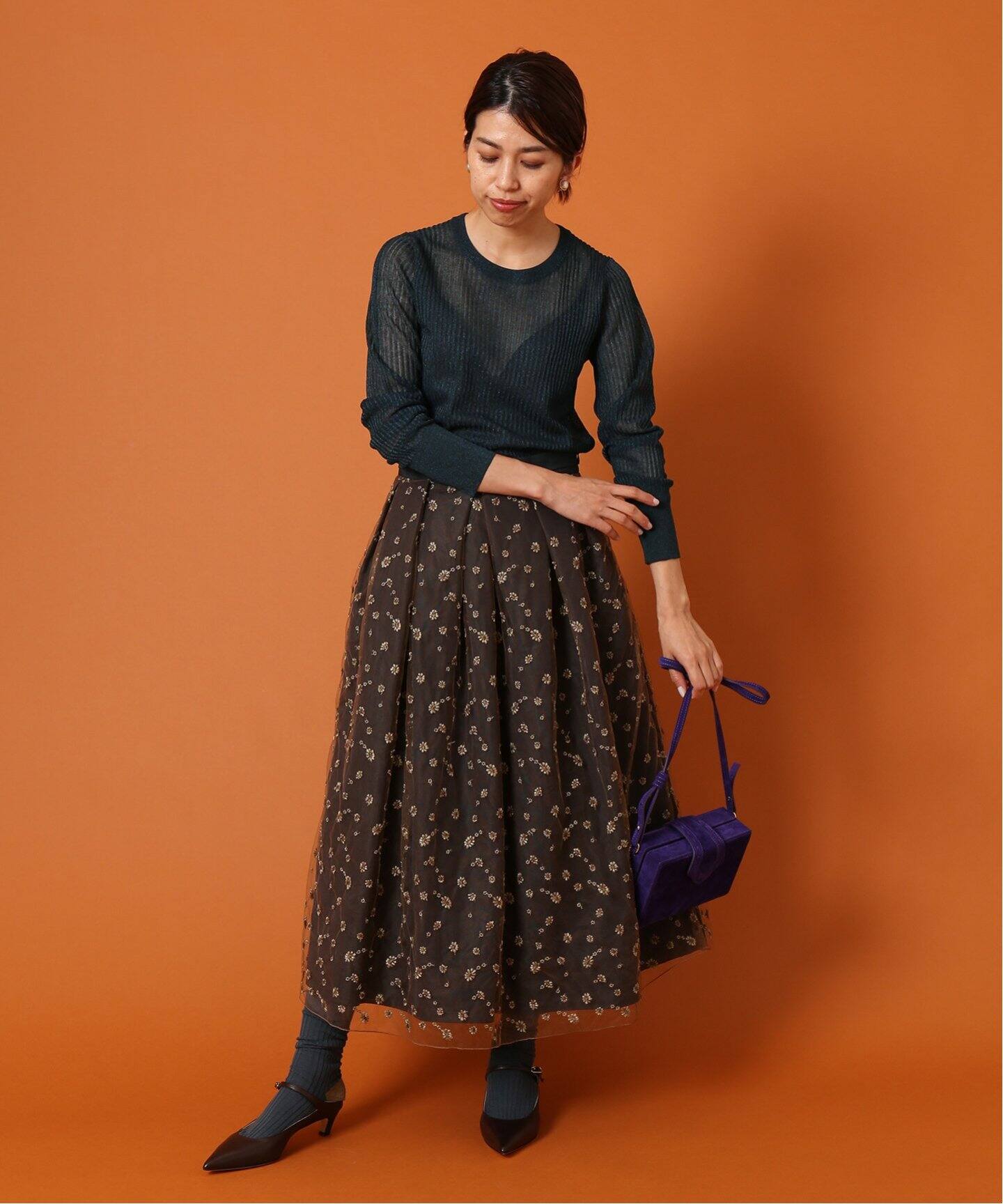 IENA LA BOUCLE チュール刺繍 タックスカート（その他スカート）｜IENA 