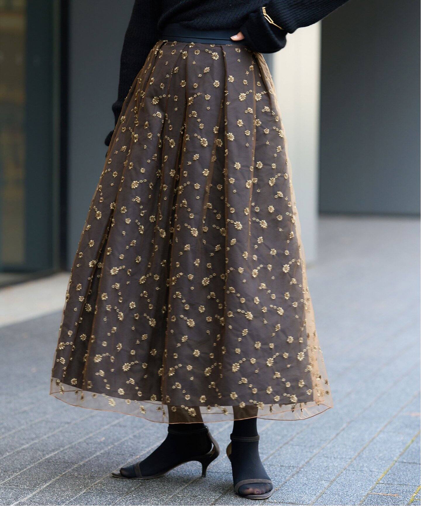 IENA LA BOUCLE チュール刺繍 タックスカート（その他スカート）｜IENA 