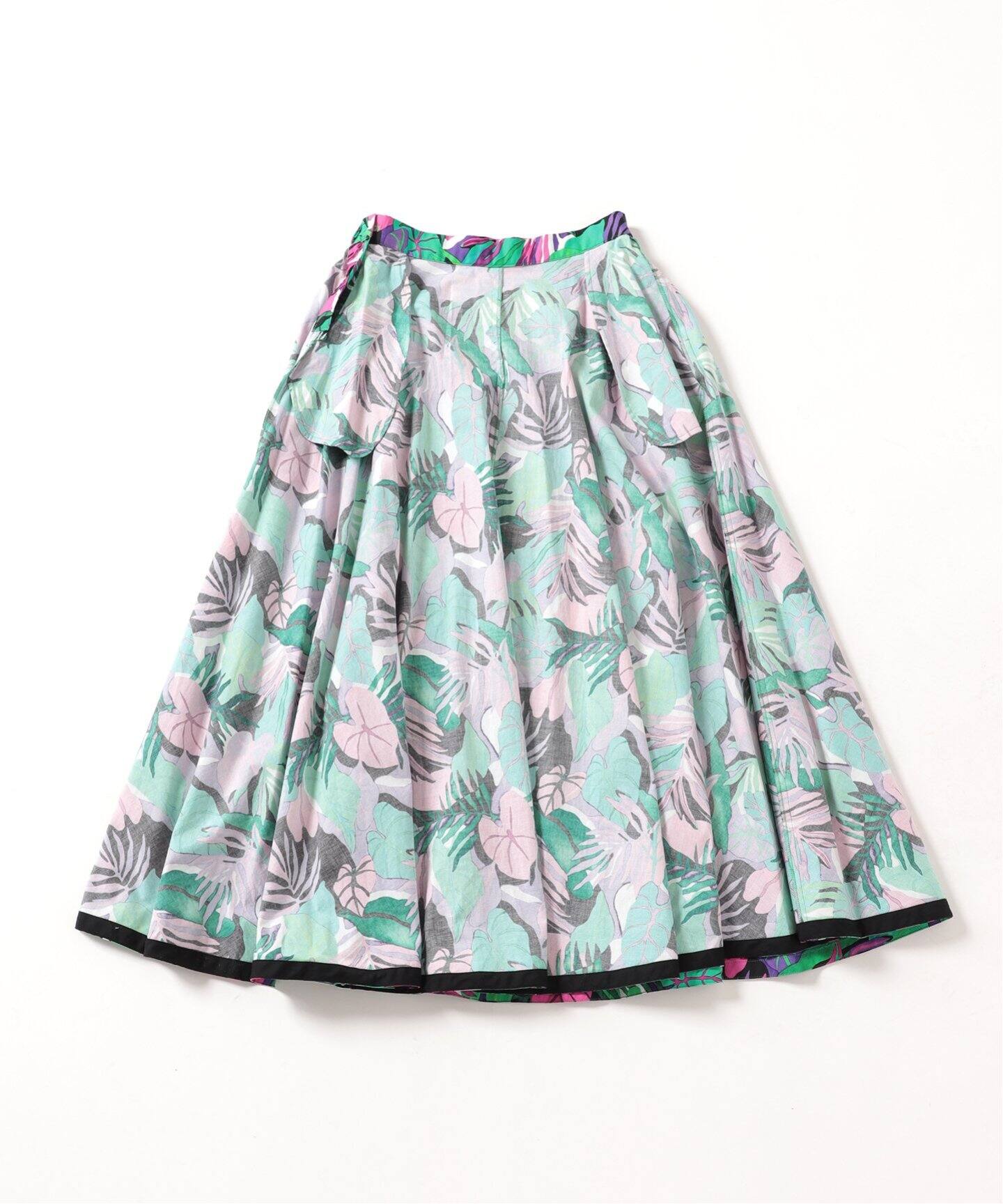 IENA LA BOUCLE リーフプリントサーキュラースカート（ロング・マキシ  