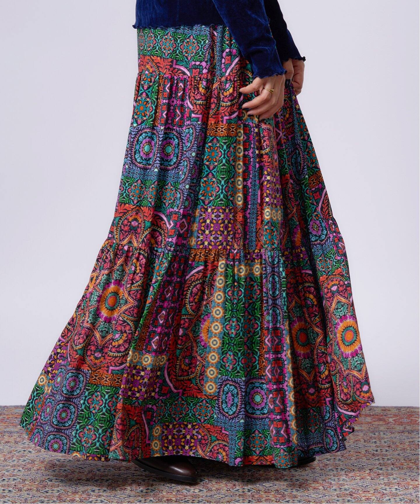 IENA LA BOUCLE DEVEAUX ティアードスカート（ロング・マキシ丈  