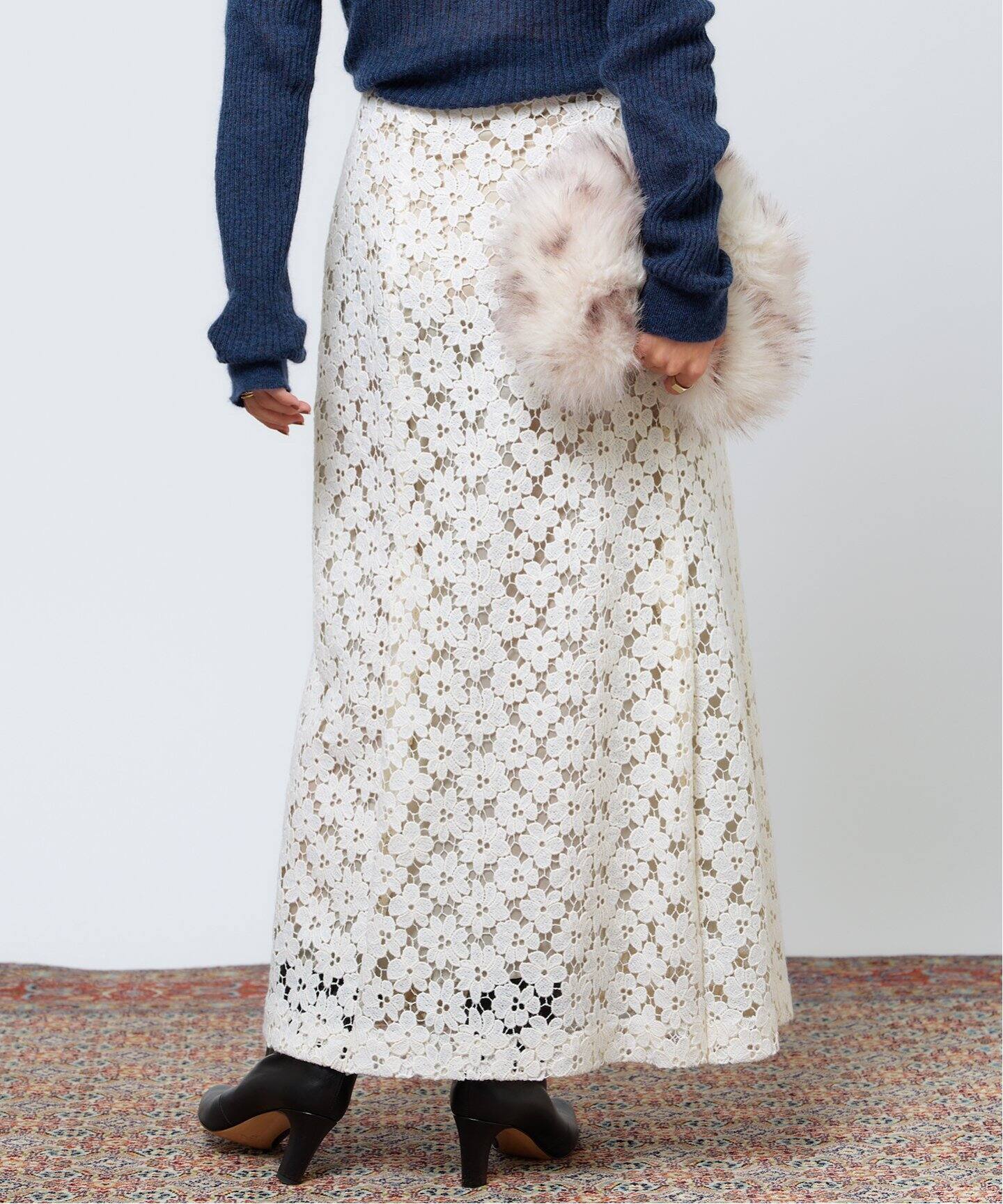 IENA LA BOUCLE ウールレース コクーンスカート（ロング・マキシ丈  