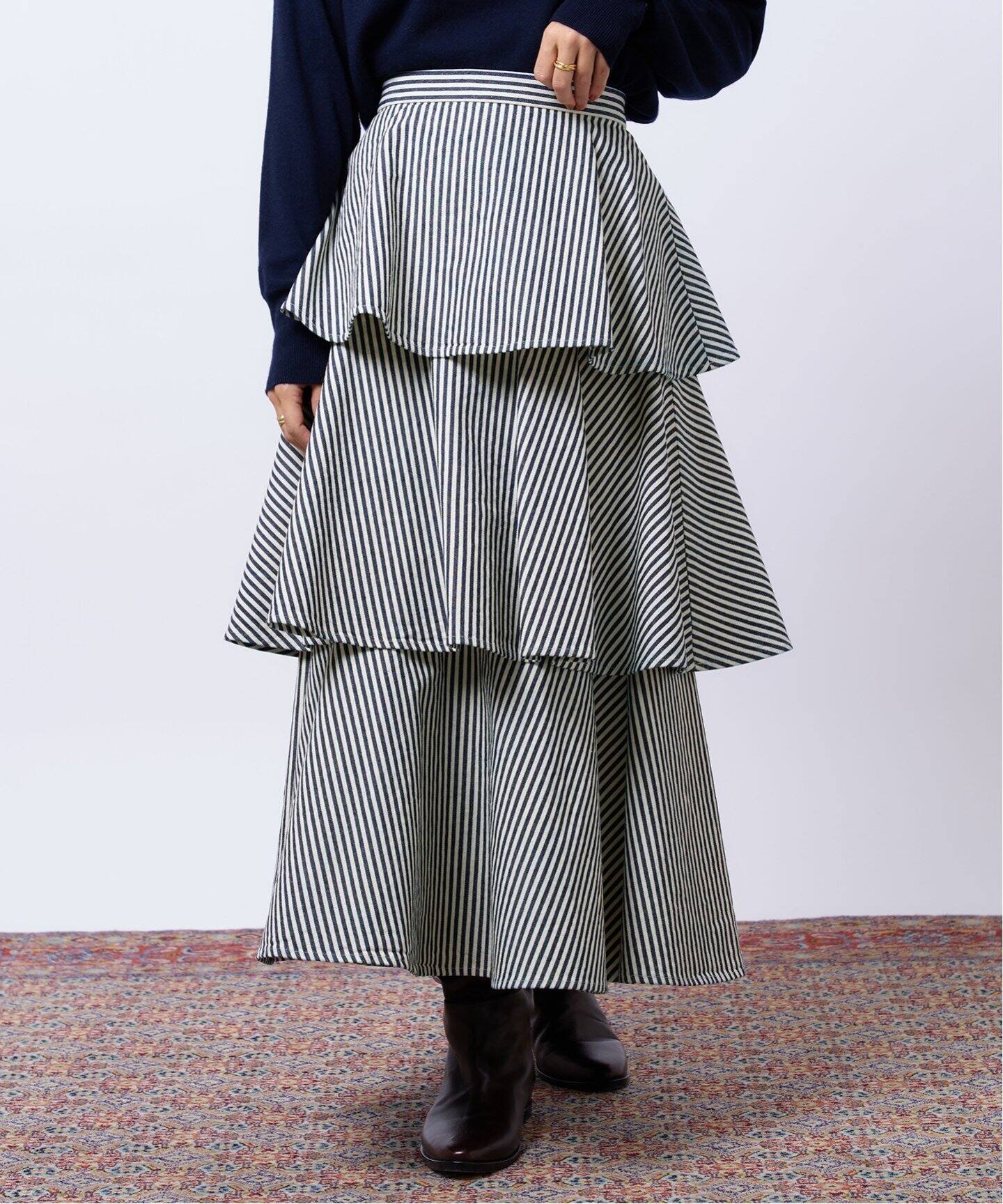 IENA LA BOUCLE 段々スカート（デニムスカート）｜IENA（イエナ）の  