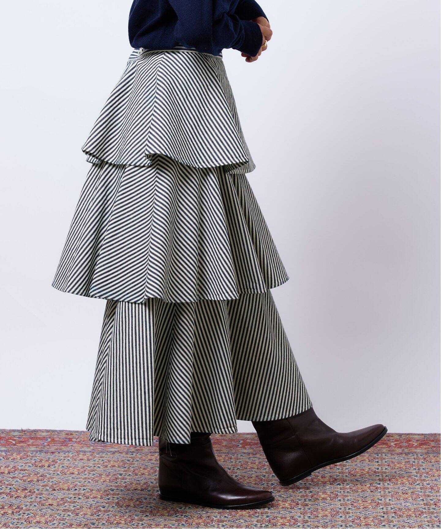 IENA LA BOUCLE 段々スカート（デニムスカート）｜IENA（イエナ）の  